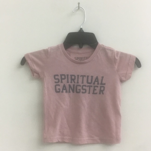 Spiritual Gangster Tops - Spiritual Gangster baby T-shirt  peach pink kids